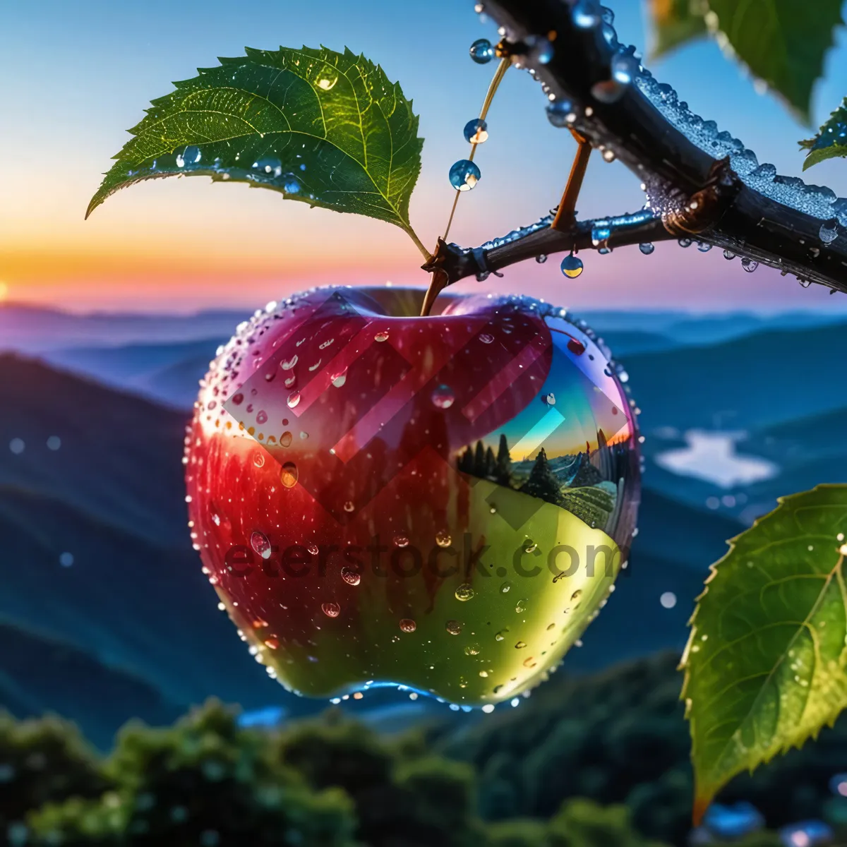 Picture of Fresh and nutritious ripe red delicious apple