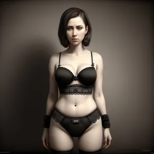 Seductive lingerie: alluring black brassiere on model