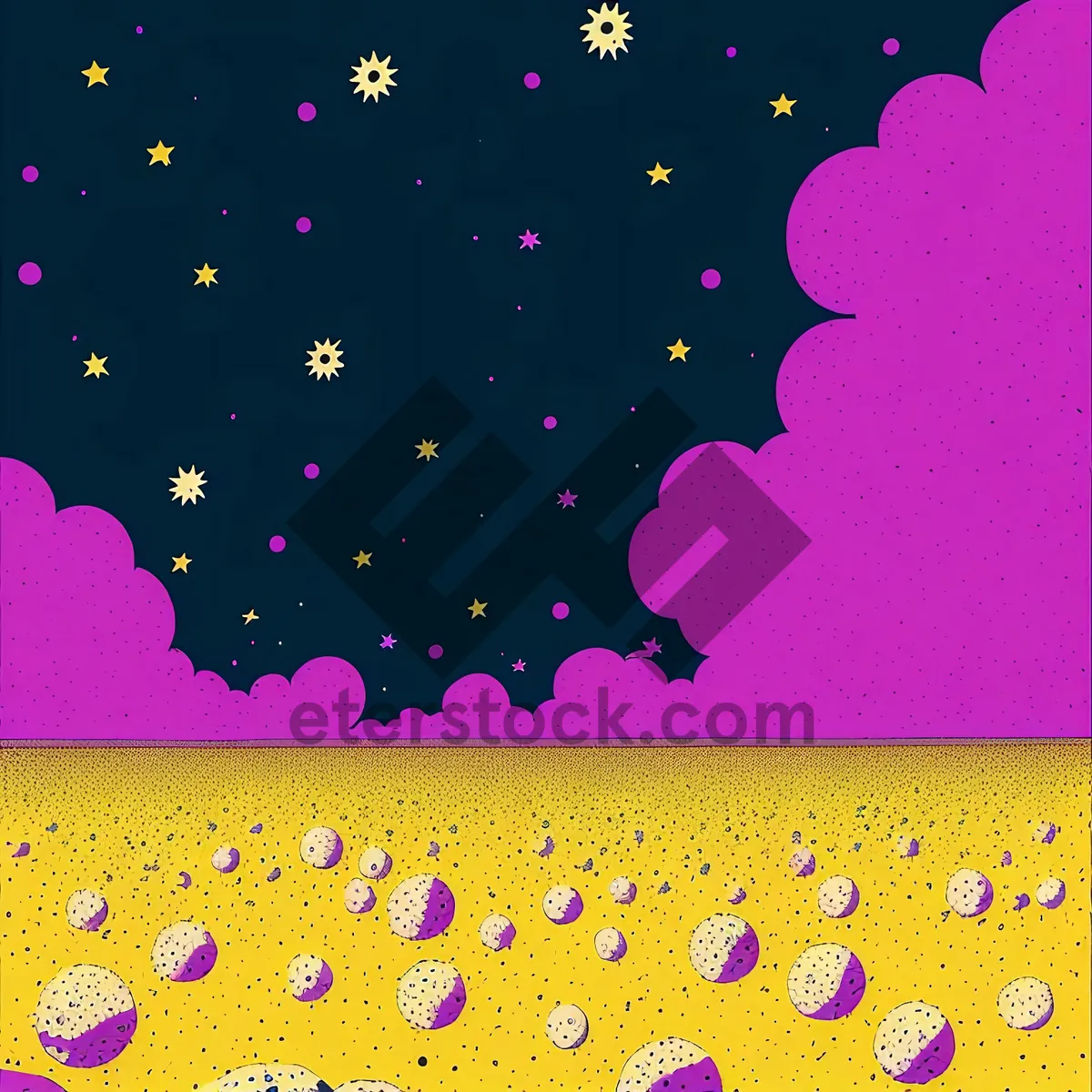 Picture of Colorful confetti pattern with liquid splash and bubbles.