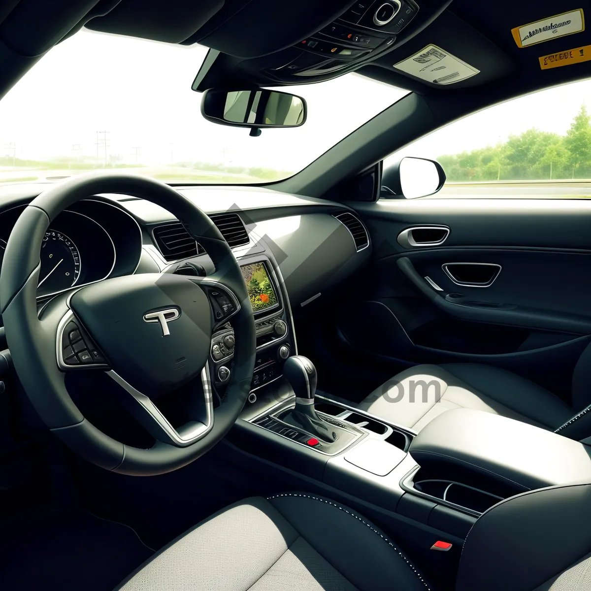 Picture of Fast Car Steering Wheel and Cockpit Interior