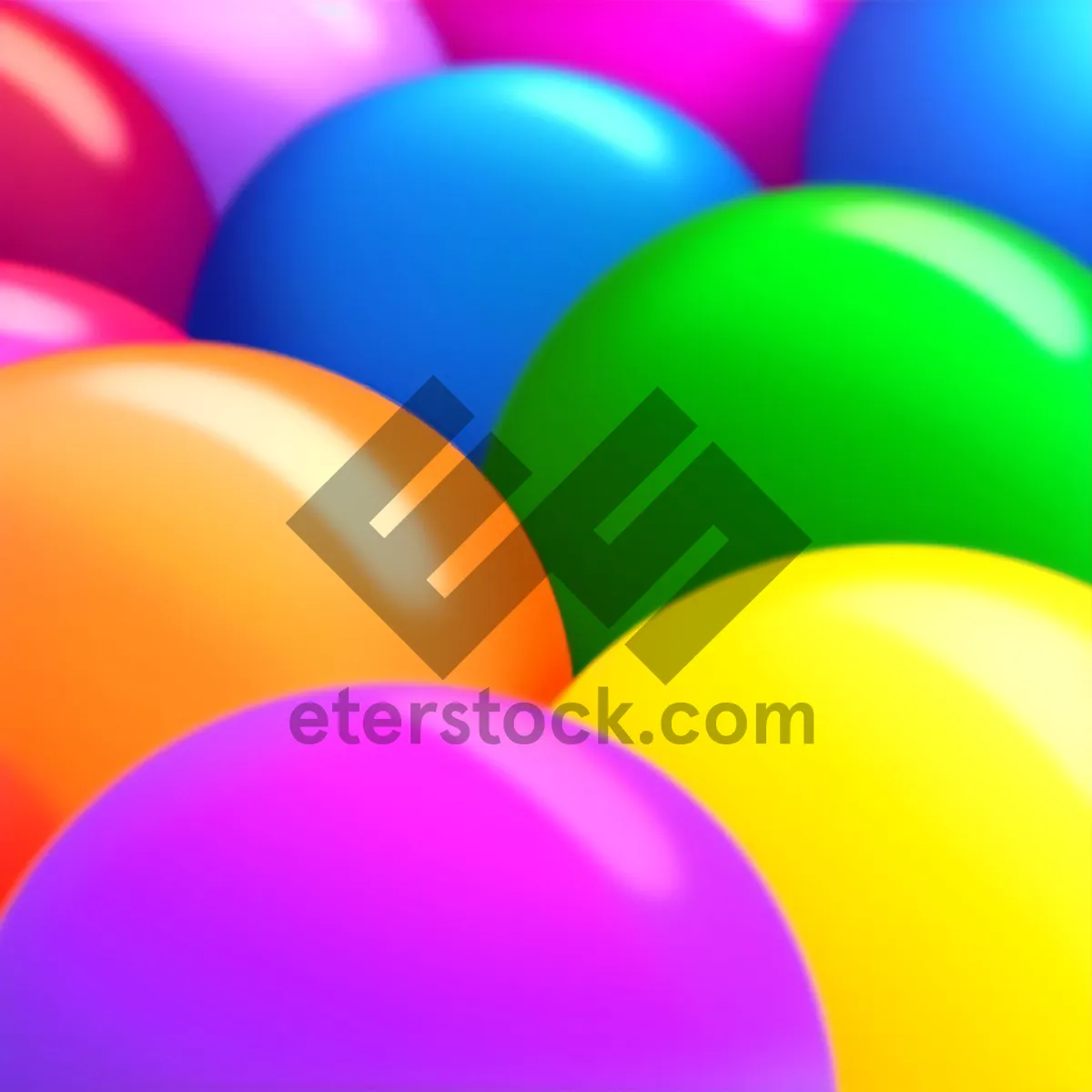 Picture of Colorful Glass Sphere Icon: Bright Reflection Celebration