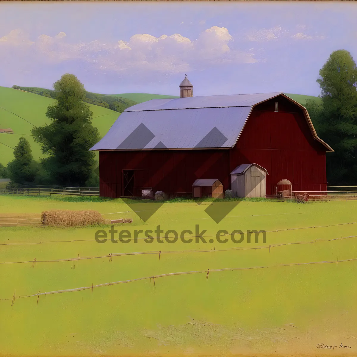 Picture of Rural Barn in the Serene Countryside