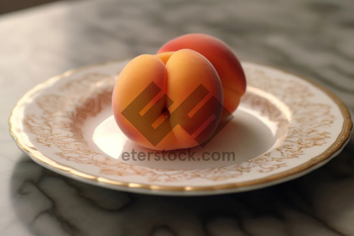 Picture of Fresh fruit bowl with peach and apricot slices