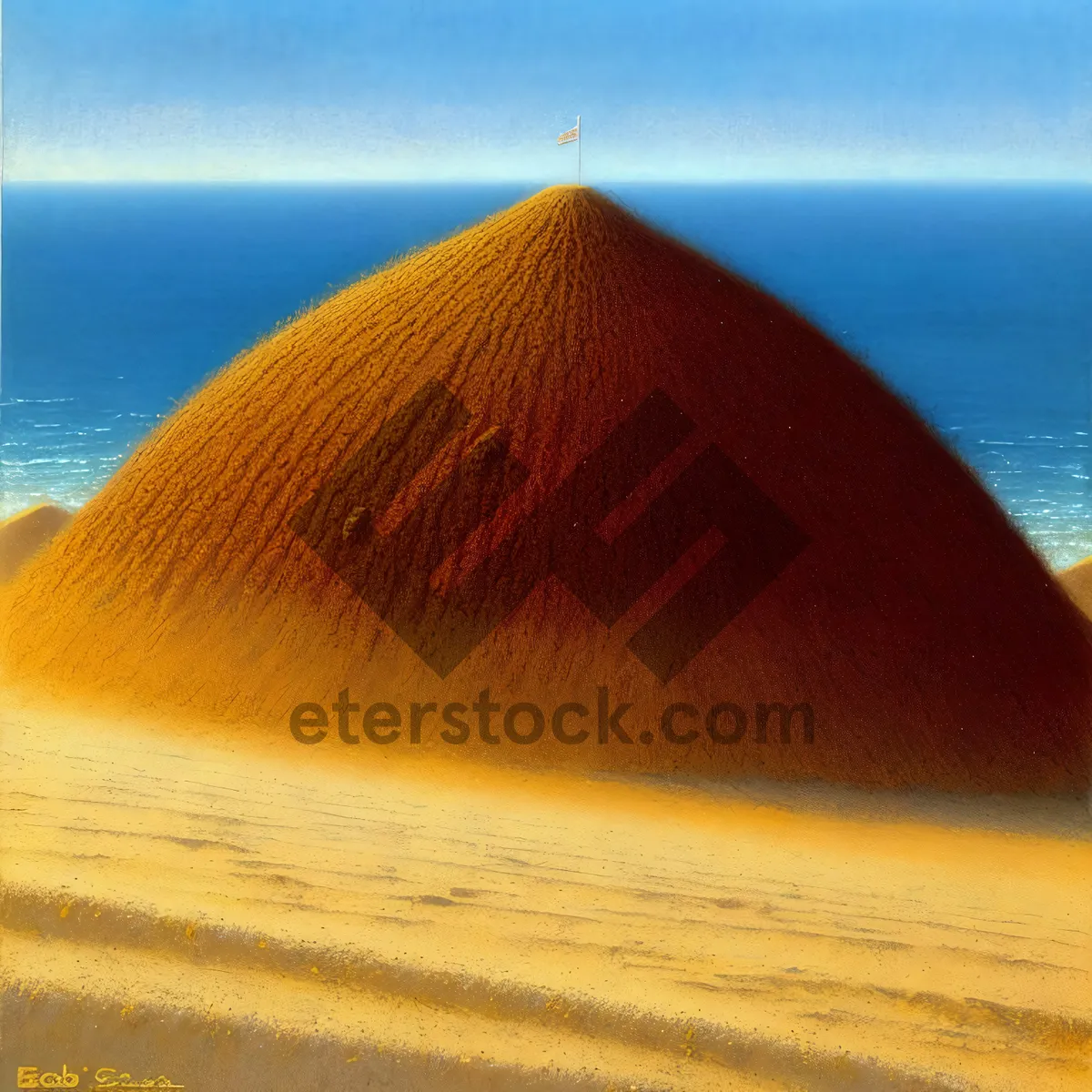 Picture of Serene Beachscape: Ocean Waves and Sunny Sky