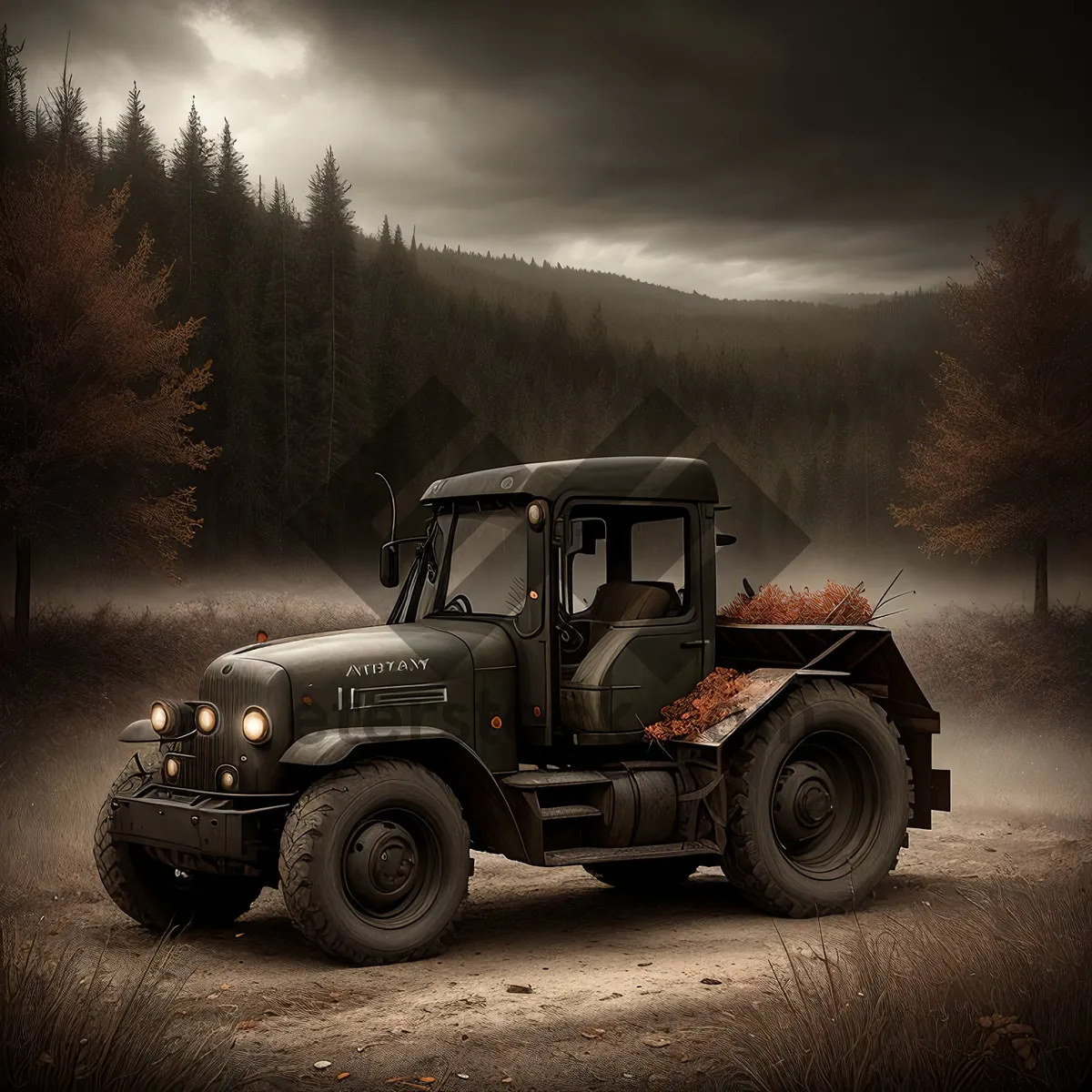 Picture of Snowplow truck clearing winter road