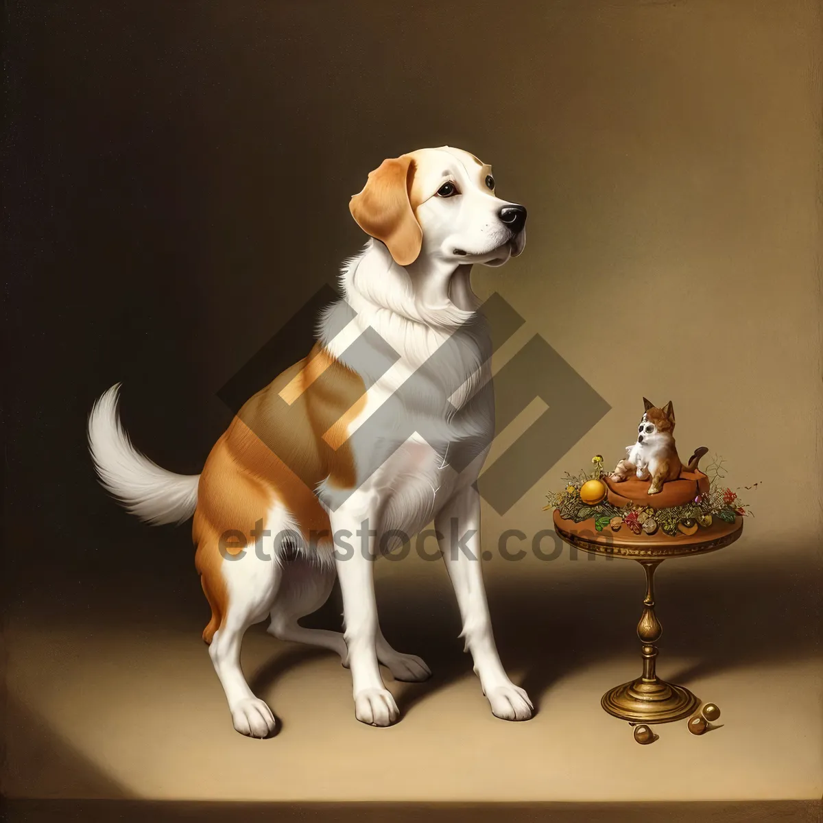 Picture of Cute Brown Dog in Studio Portrait