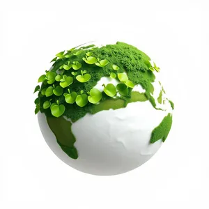 Green Earth Symbol with Tree Icon