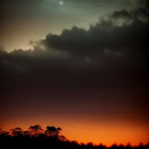 Vibrant Sunset Sky with Clouds and Sun