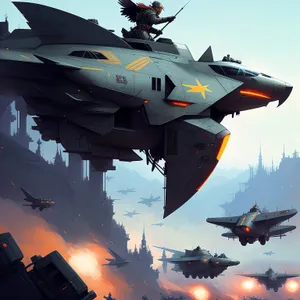 Skybound Force: Mighty Warplane Takes Flight