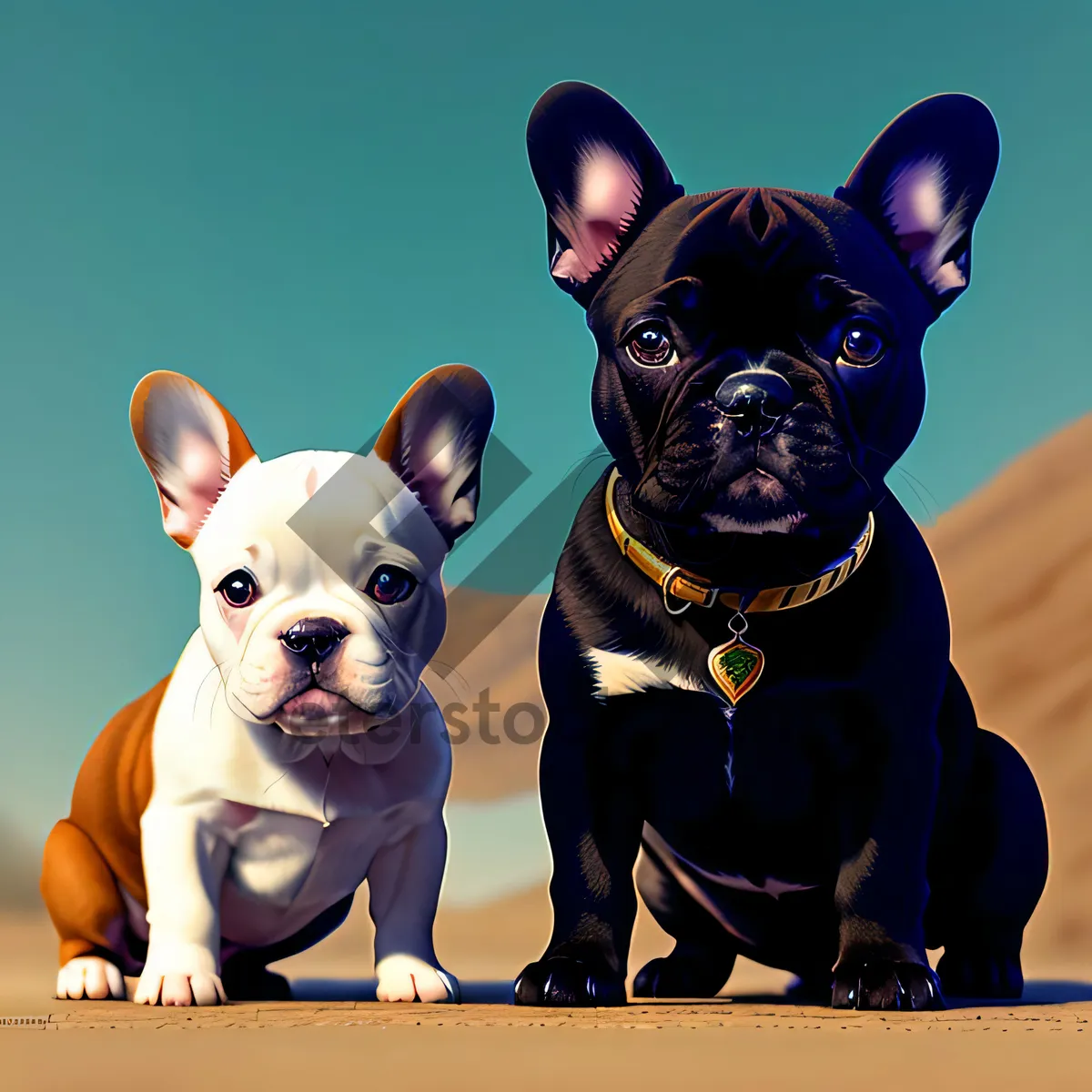 Picture of Adorable Bulldog Puppy with Wrinkles in Studio Portrait