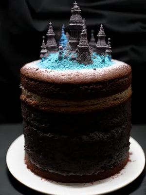 Decadent Chocolate Cake in Bakery Display