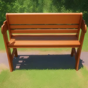 Wooden Park Bench with Empty Seating