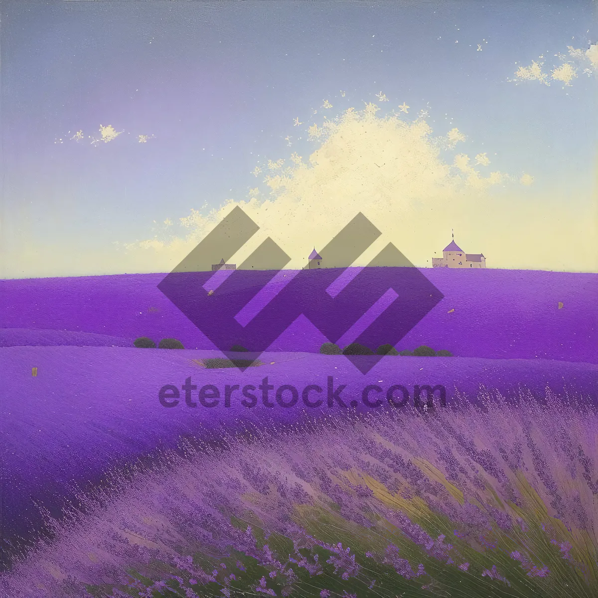 Picture of Nighttime Lavender Sky Over Rural Landscape