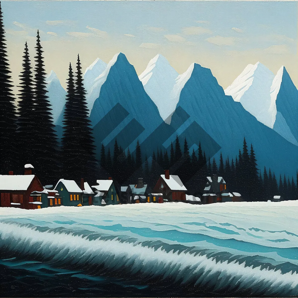 Picture of Winter Wonderland: Majestic Snowy Mountain Landscape