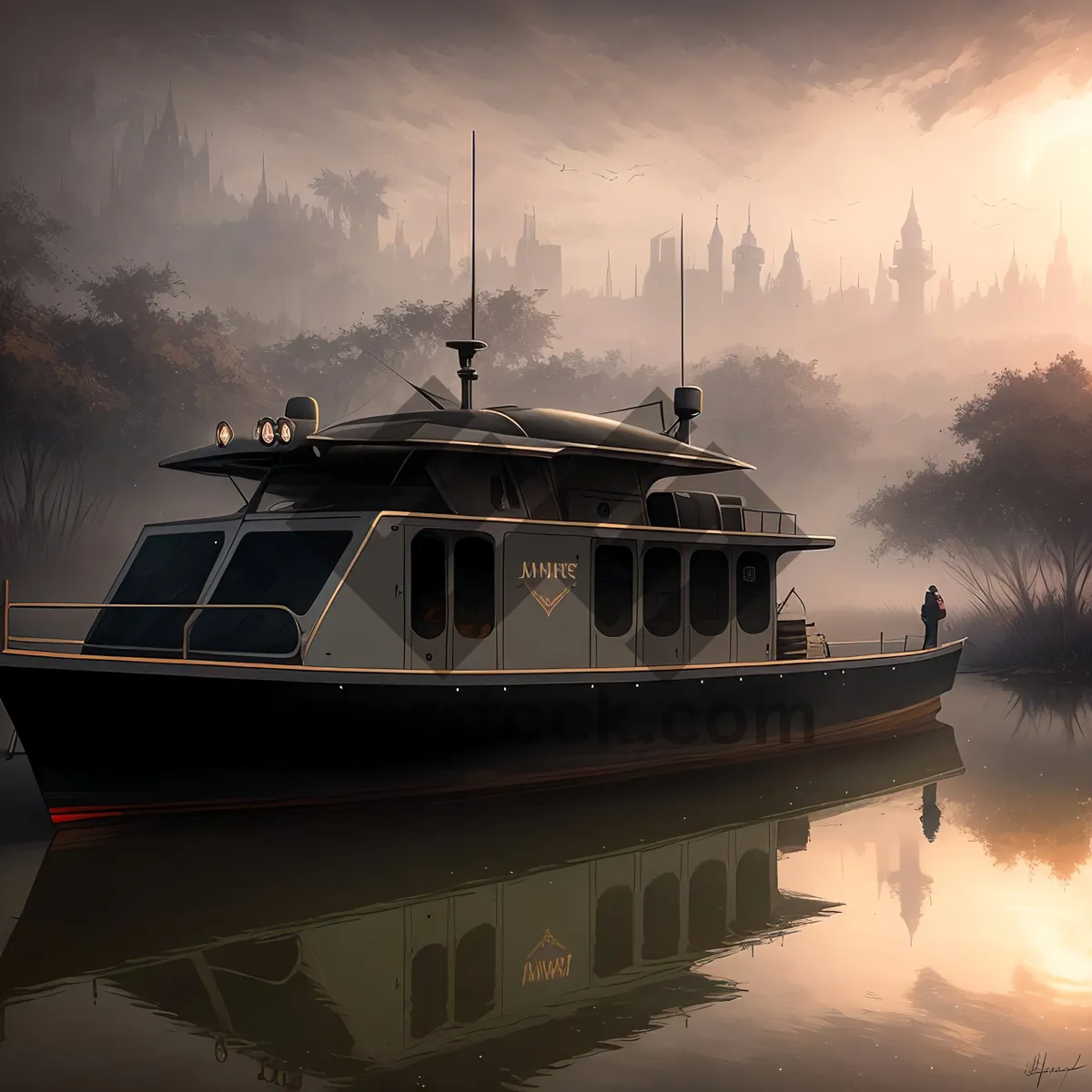 Picture of Nautical Adventure: Fishing Boat in Coastal Marina