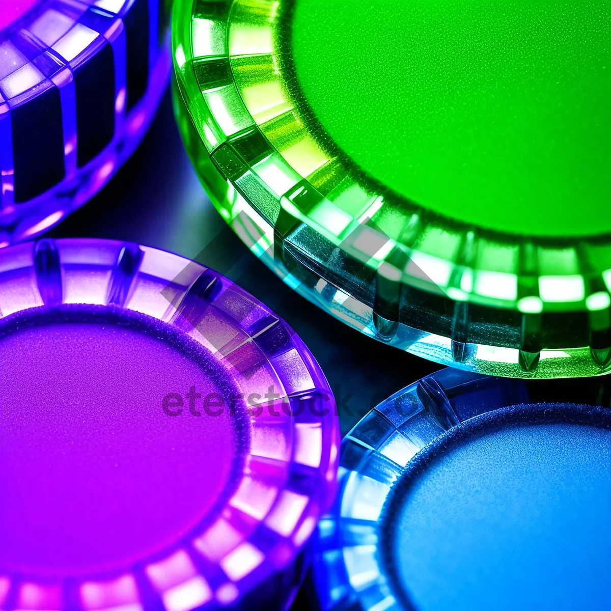 Picture of Colorful LED Circle Design - Metal 3D Graphic Icon