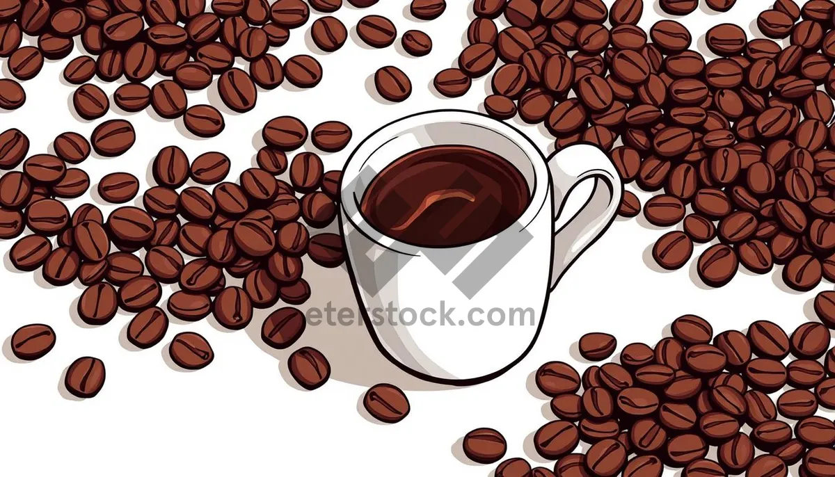 Picture of Black Floral Design Coffee Cup Morning Aroma