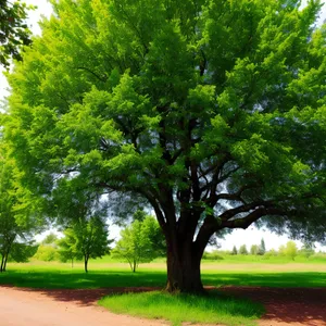 Serene Woodland Landscape in the Park