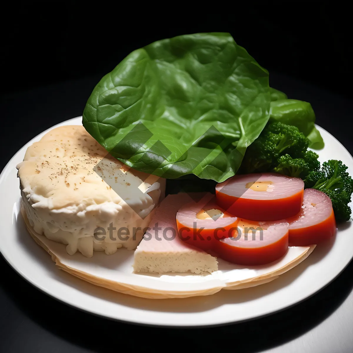 Picture of Fresh Vegetarian Salad with Tomato, Cucumber, and Cheese