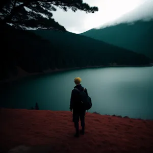 Serene Mountain Landscape under Starlit Sky