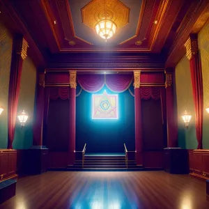 Theater Curtain Illuminated with Stunning Light