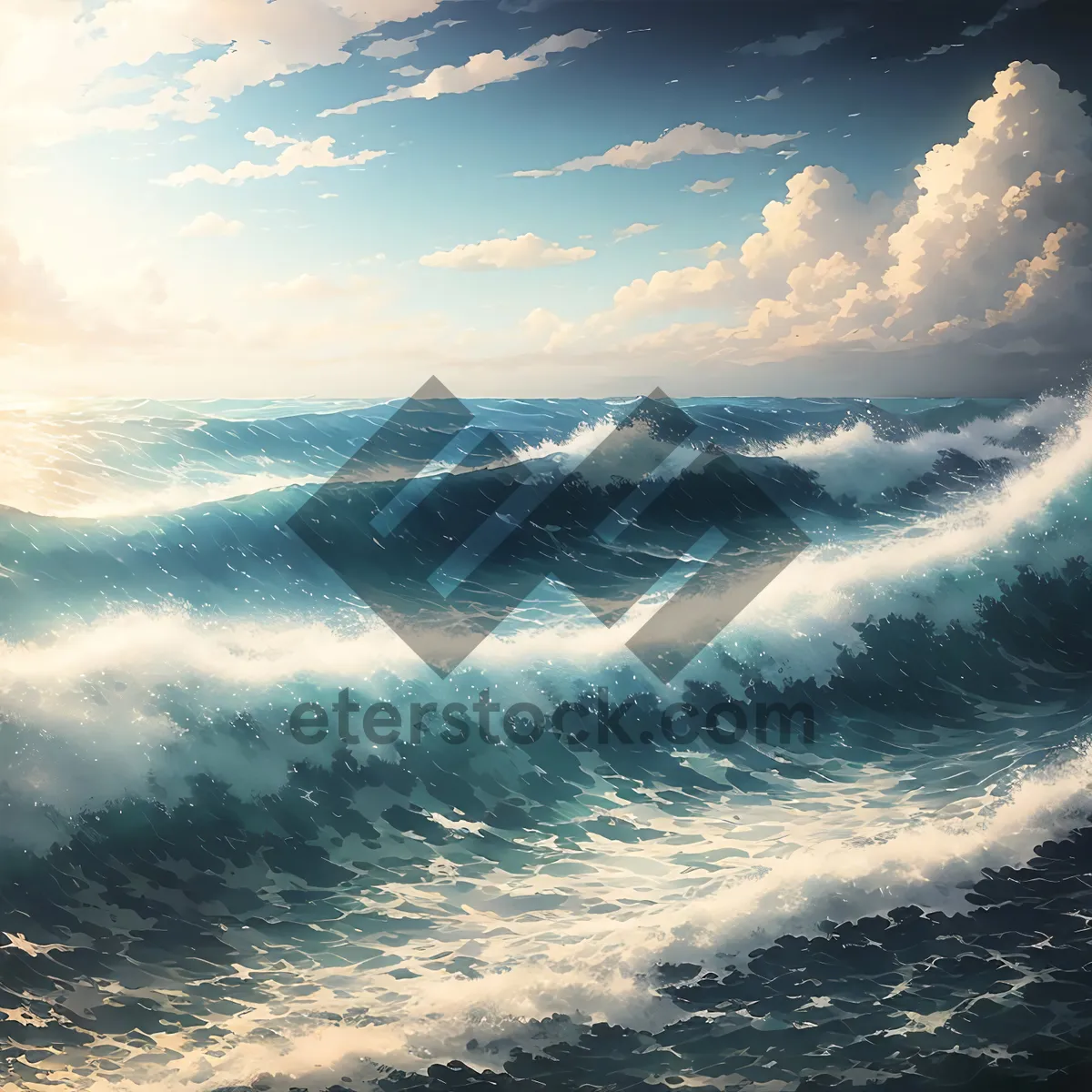 Picture of Serene Sunset over Ocean's Sparkling Horizon