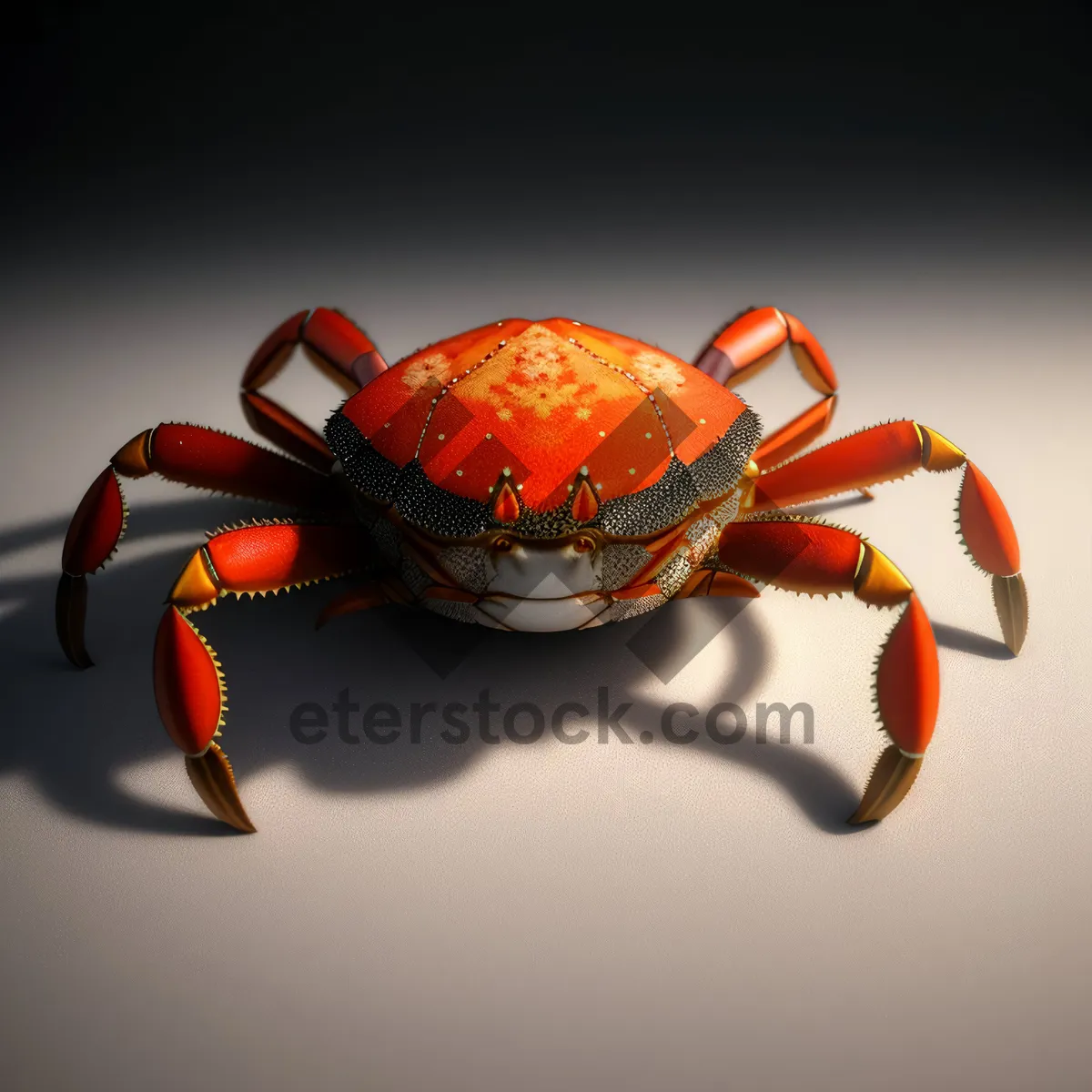 Picture of Crustacean Arthropod: Majestic Rock Crab with Powerful Claw