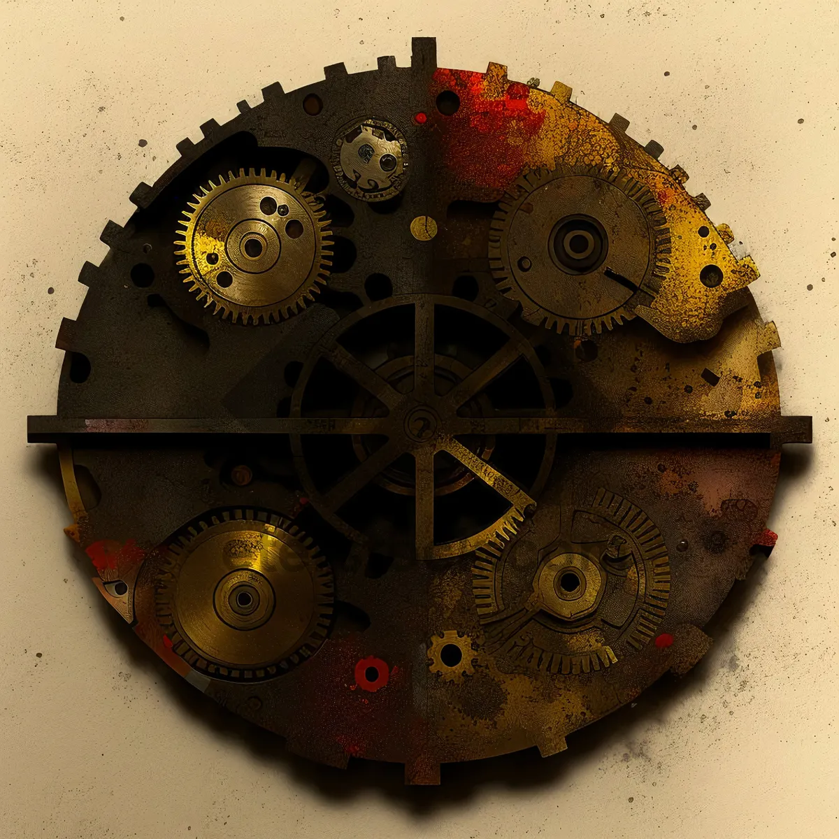 Picture of Antique Vintage Clockwork Timepiece Gear Wheel Portrait