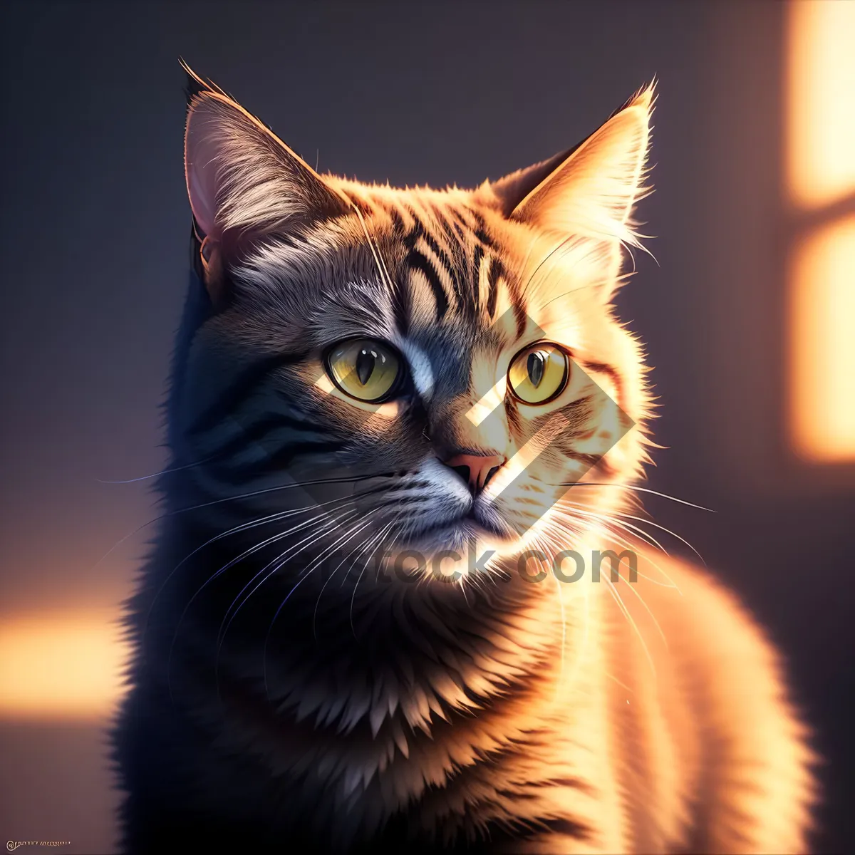 Picture of Adorable Tabby Kitten with Curious Whiskers