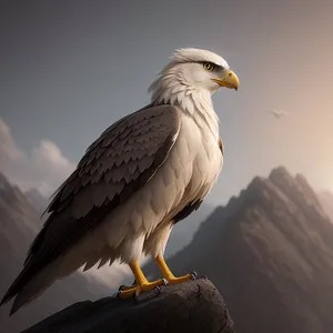 Bald Eagle Soaring Above Wild Terrain