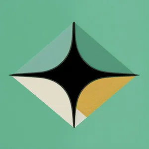 Heraldic 3D star symbol icon sign.