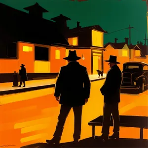 Patriotic Businessman Cheering in Vibrant Stadium