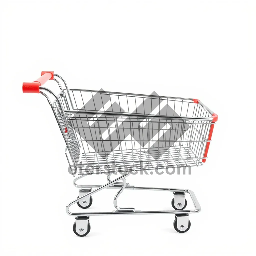 Picture of 3D shopping cart for online retail business site.