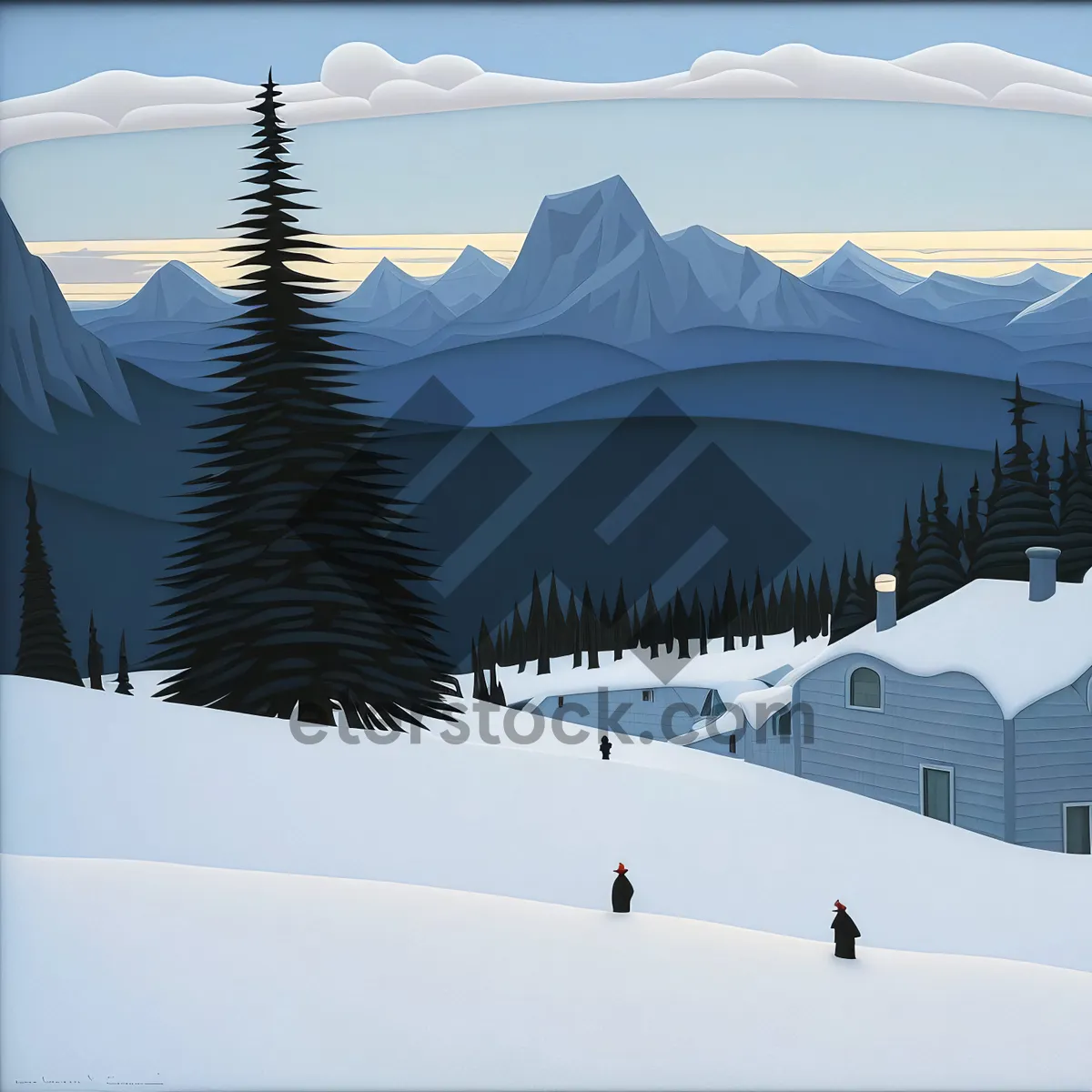 Picture of Winter Wonderland: Majestic Snowy Alpine Mountain Landscape