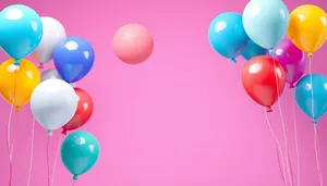 Colorful birthday party balloons decoration celebration image.