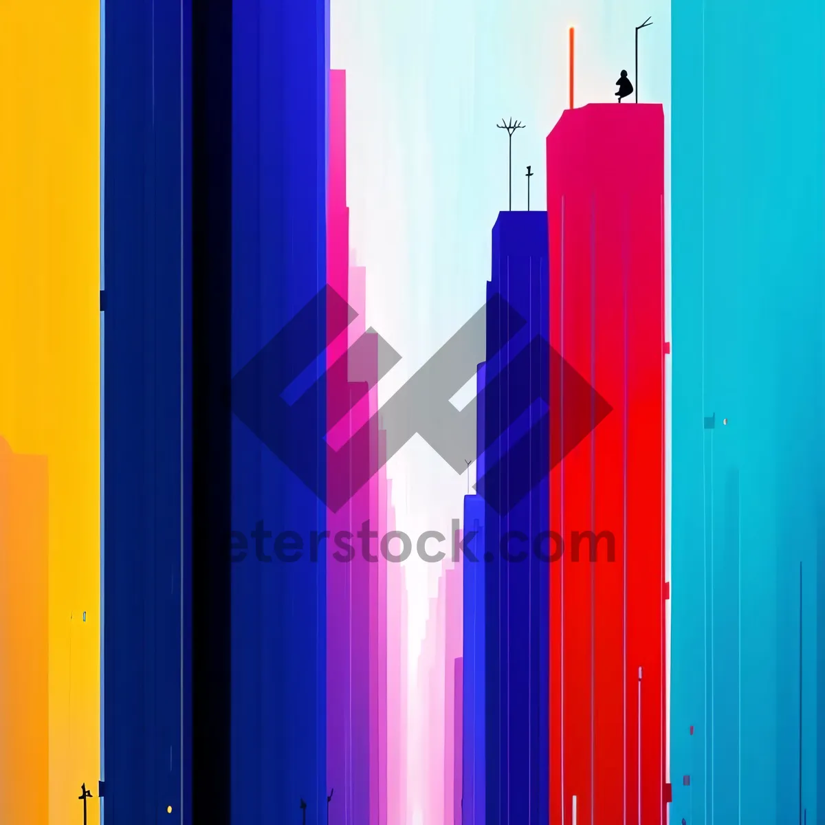 Picture of Colorful Striped Graphic Design Wallpaper