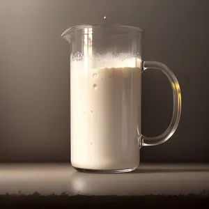 Frothy Beverage in Glass Mug