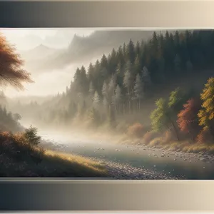 Vibrant Sunset Over Serene Countryside Landscape