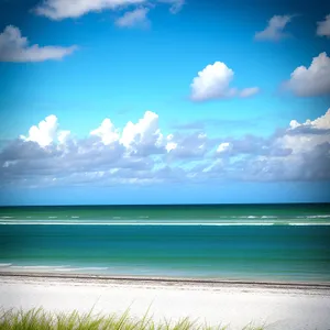 Serene Tropical Sunset over Turquoise Splash
