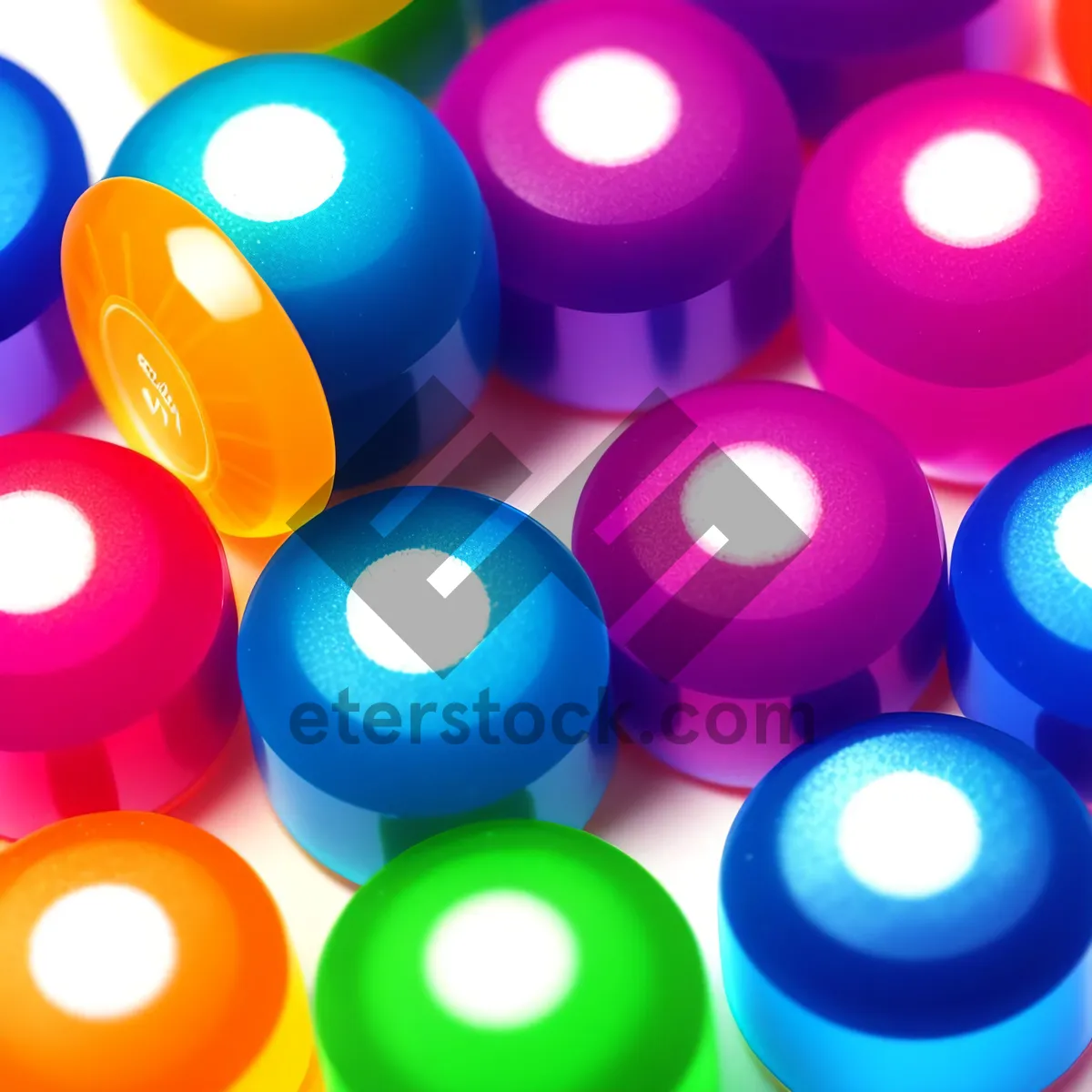 Picture of Colorful Polka Dot Button: Bright and Shiny Icon Set