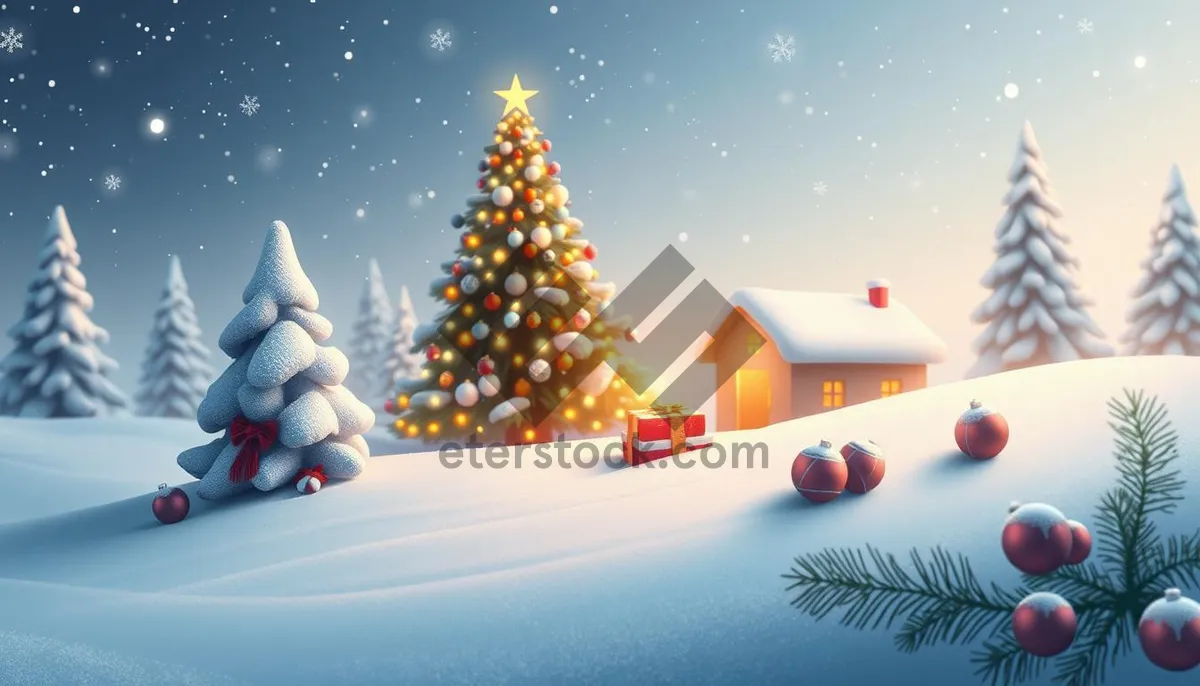 Picture of Winter Celebration Greeting Card with Snowman and Trees