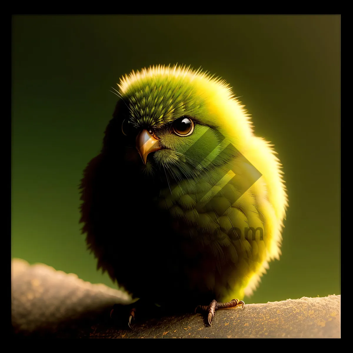 Picture of Vibrant Spring Warbler Nestling with Yellow Feathers