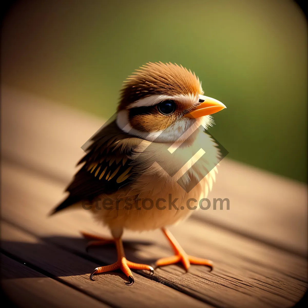 Picture of Cute Sparrow perched on Tree Branch