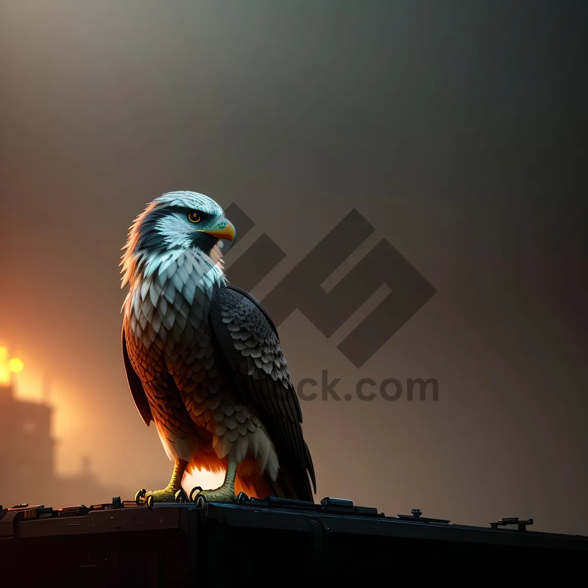 Picture of Magnificent Falcon Soaring with Piercing Gaze