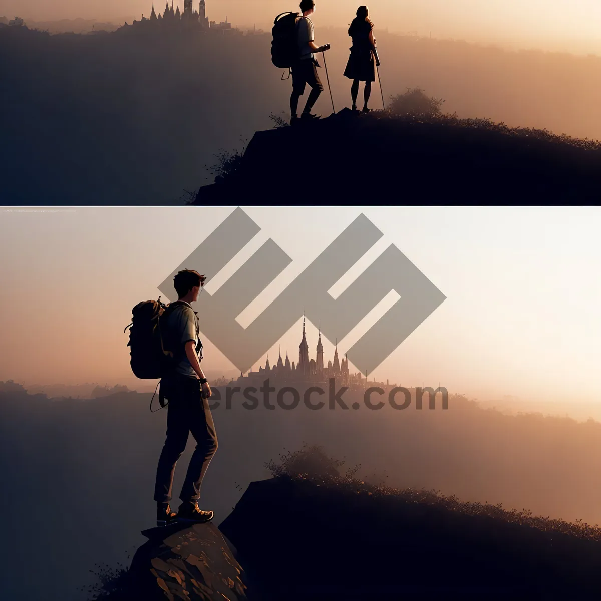 Picture of Majestic Sunset Jump: Thrilling Unicycle Stunt over Mountain