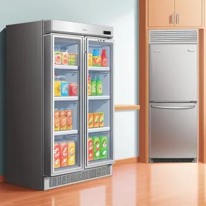 Modern White Goods Refrigerator with Open Door