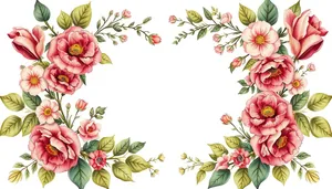 Floral Grunge Pattern Decoration with Summer Plants