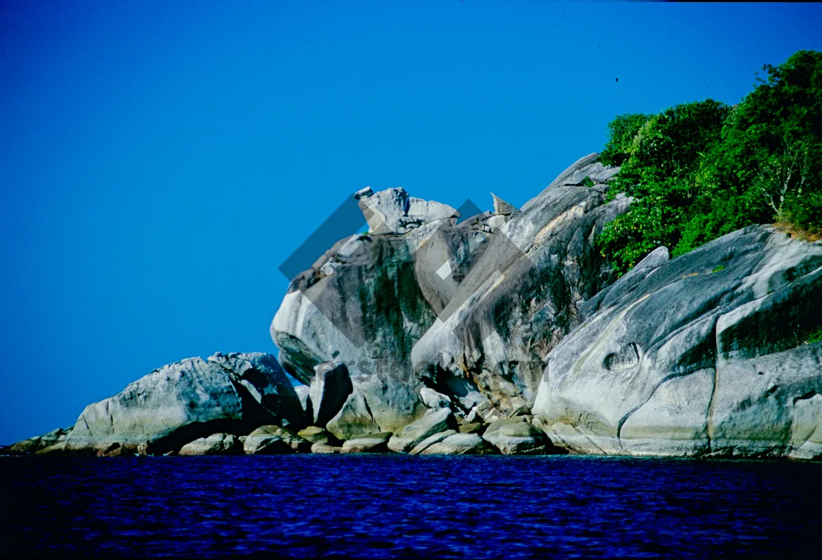 Picture of Winter Wonderland: Glacial Peaks and Ocean Views. The colors and crystal clear water of the archipelago of the Similan Islands National Park, Thailand, Asia