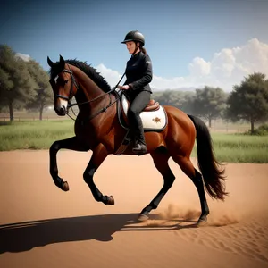 Majestic Thoroughbred Stallion in Equestrian Sport