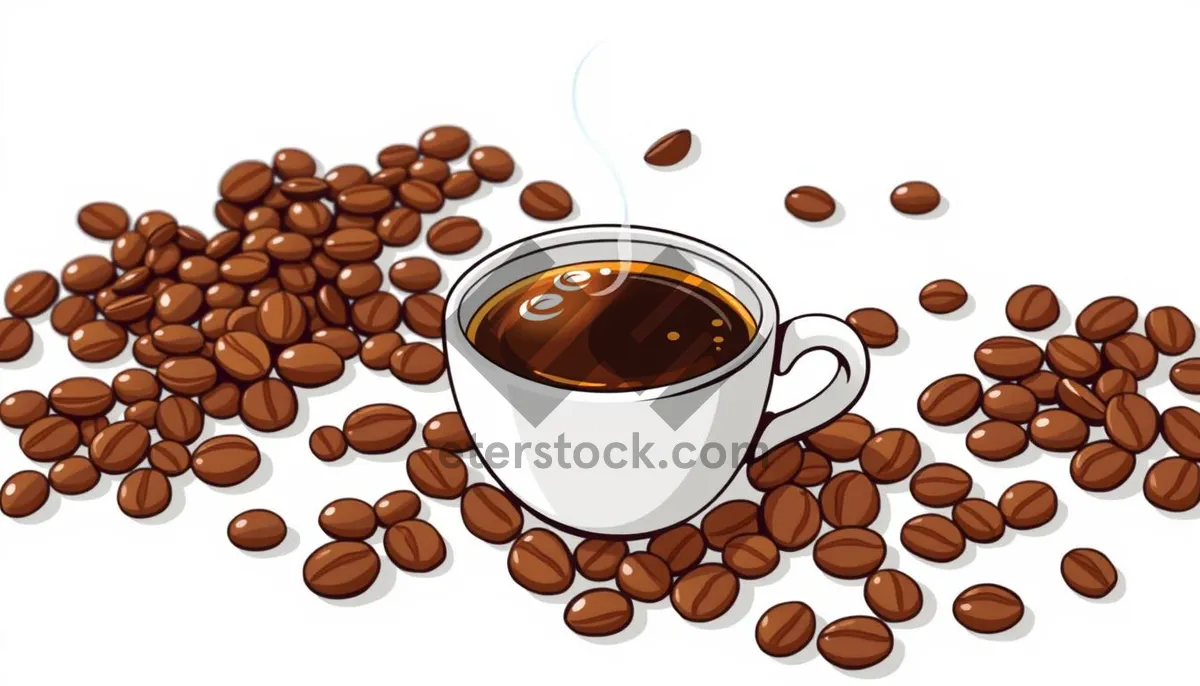 Picture of Aromatic Espresso Coffee Beans in Dark Cup